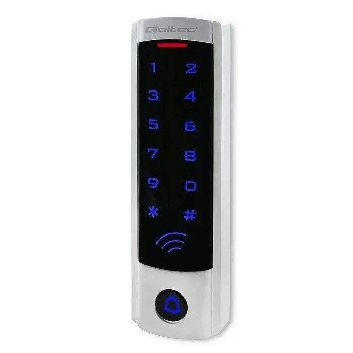 Qoltec 52445 cerradura con código dione con lector rfid código | tarjeta | llavero | botón de timbre | ip68 | em
