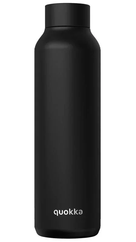 Quokka Solid – Jet Black 850 ML | Botellas De Agua Acero Inoxidable Sin BPA |Botella Térmica De Doble Pared – Mantiene el frío y el Calor para Niños y Adultos