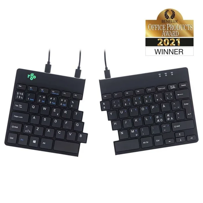 R-Go Tools Split R-Go Teclado Ergonómico, QWERTY (Nordiska), negro, cableada