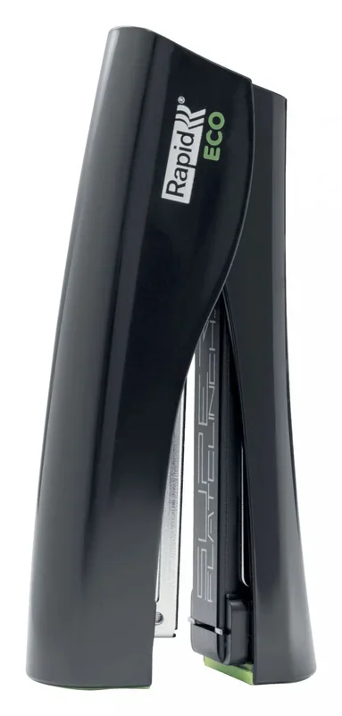 Rapid ECO Grapadora Vertical Compacta y Profesional Fabricada con Plástico Reciclado, Oficina, Casa y Escuela, Gama de Productos Sostenibles, Negro, 24509000