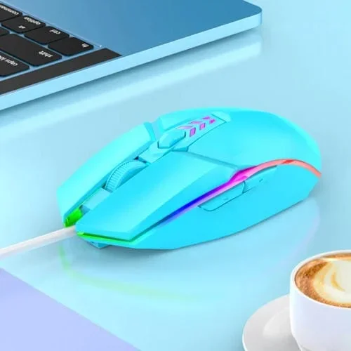 Ratón para Juegos de Oficina S700 con Cable USB y Luz Colorida (Azul)