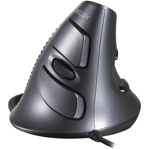 Ratón Vertical Delux M618 6 Claves Ergonomico Cableado 1.5M (Negro)