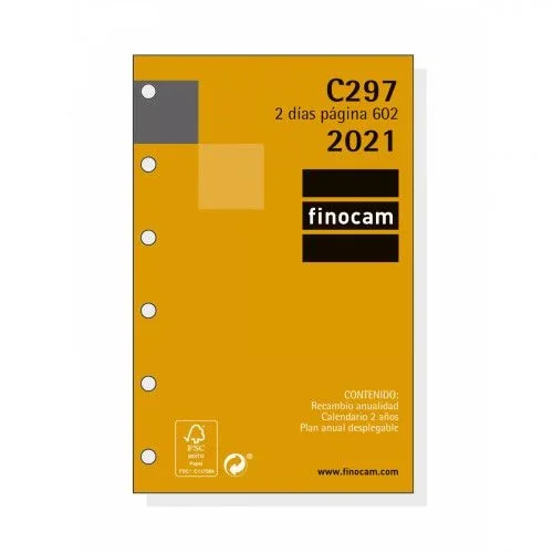Recambio anualidad c297 agenda classic 602 2 días página 2021 finocam