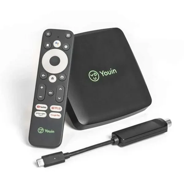 Receptor you-box t2 youin android tv 12.0 con sintonizador tdt dv-t2 hevc chromecast google assistant 2gb ram 8gb rom usb 3.0 ethernet