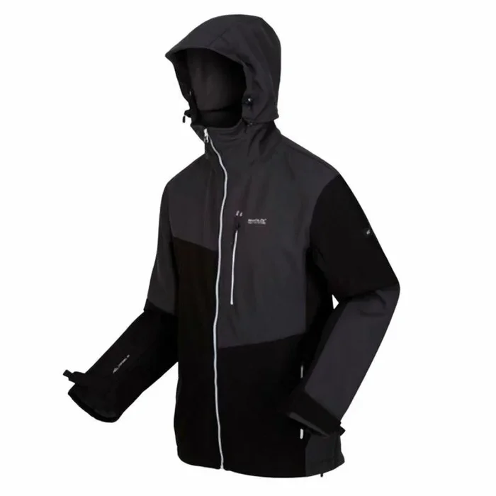 Regatta – Chaqueta Softshell Hewitts IX para Hombre (M) (Negro, Ceniza)