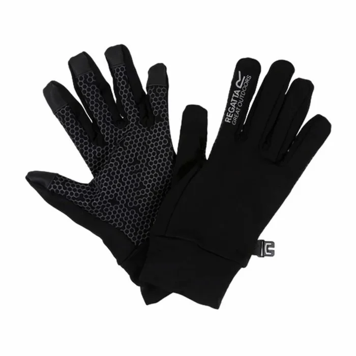 Regatta Grippy II Guantes para Clima frío, Negro/Gris Oscuro, 7-10 Años Unisex niños