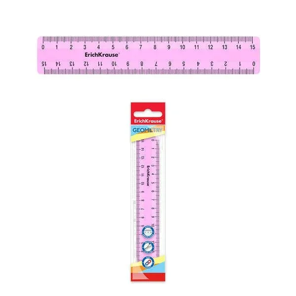 Reglas marca ERICHKRAUSE modelo Erichkrause Regla Pastel – 15cm – Rosa – Bolsa de Polietileno