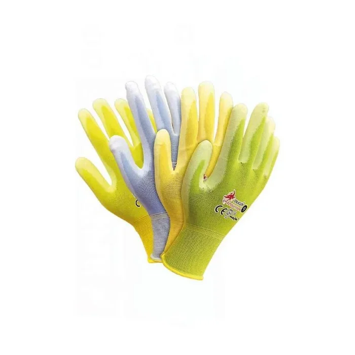 Reis RPOLICOLOR8 – Guantes de protección con diseño de dragón, color amarillo, naranja, verde, azul claro, 8 tamaños, 12 unidades