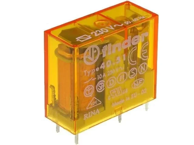 RELE FINDER 230VAC 1Cto Conmutado 10A/250Vac 40518230.0000