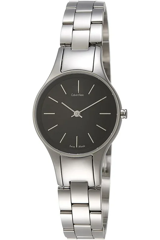 Reloj Calvin Klein K4323130 Acero Inoxidable correa color: Metálico Dial Negro Analógico Mujer