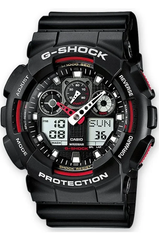 Reloj Casio GA-100-1A4ER Resina correa color: Negro Dial Negro Analógico – Digital Hombre