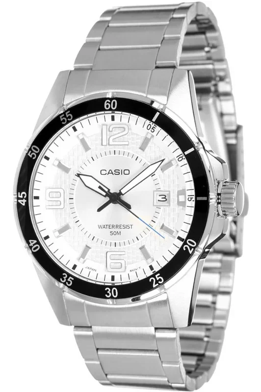 Reloj Casio MTP-1291D-7A Latón correa color: Metálico Dial Gris Analógico Hombre