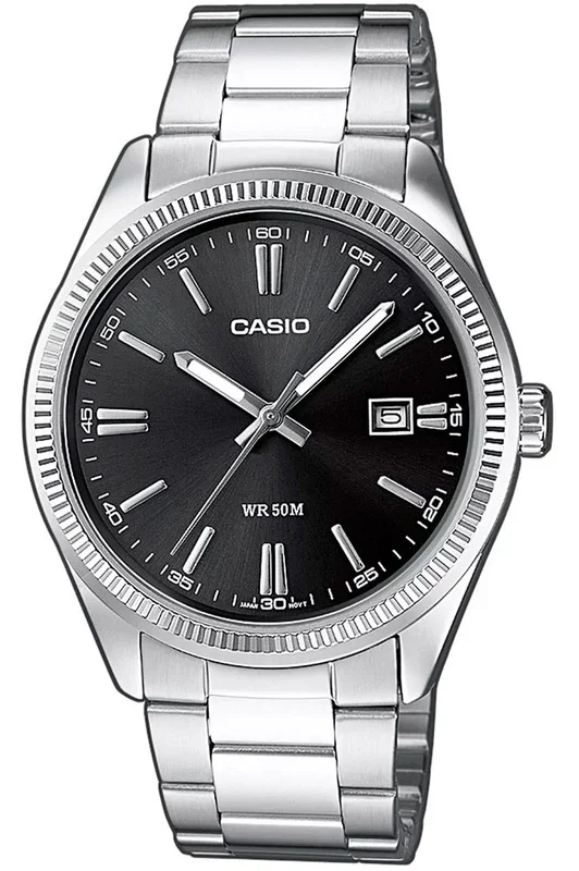 Reloj Casio MTP-1302PD-1A1 Latón correa color: Metálico Dial Negro Analógico Hombre
