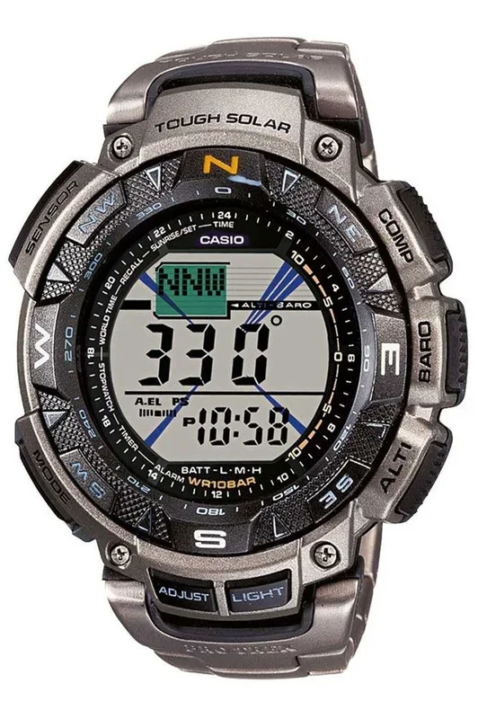 Reloj Casio PRG-240T-7ER Resina correa color: Metálico Dial LCD Digital Hombre