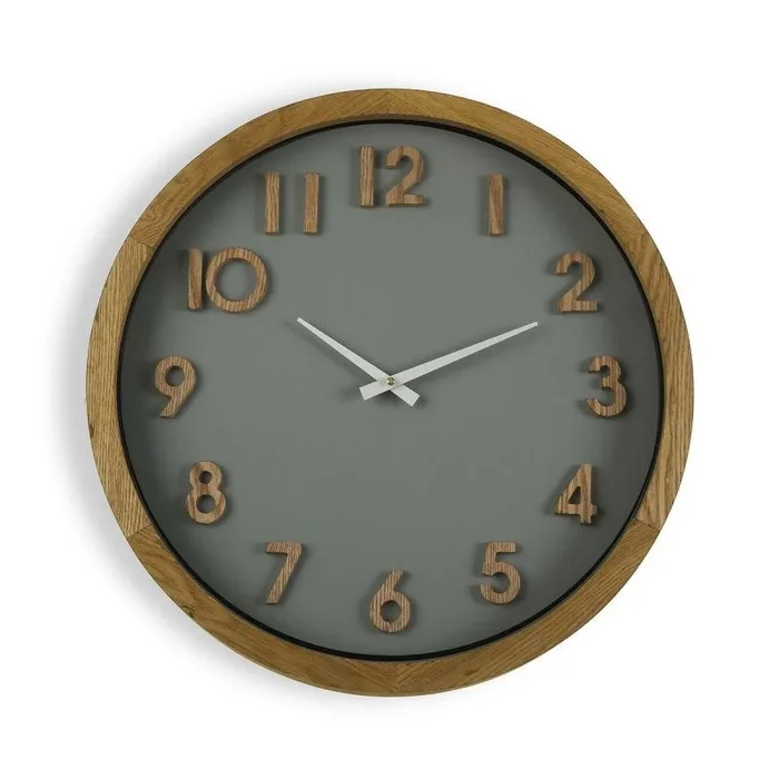 Reloj de pared versa 50 cm madera mdf madera mdf y cristal