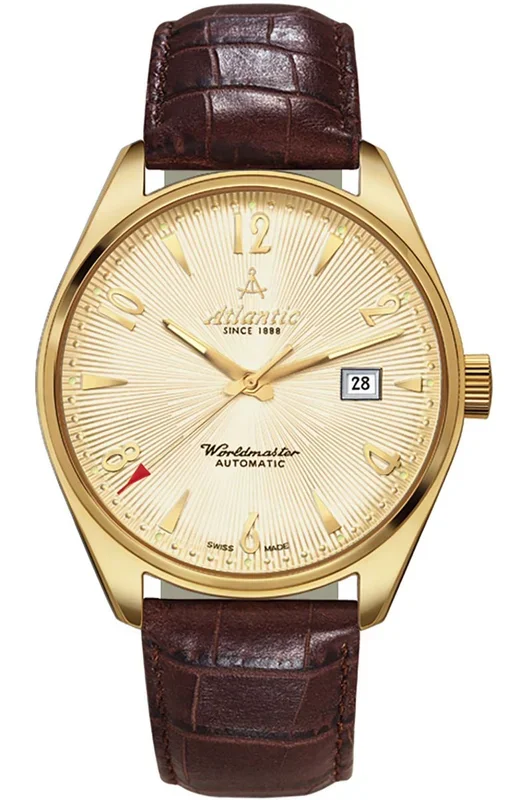 Reloj de pulsera Atlantic Worldmaster – 51752.45.35G correa color: Marrón Dial Champán Hombre