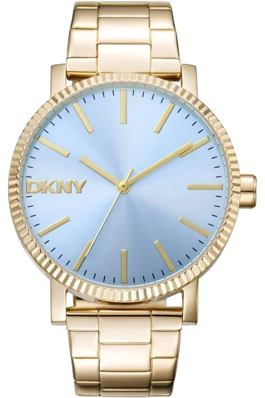 Reloj de pulsera DKNY Soho Maxi – DK1L034M0055 correa color: Oro amarillo Dial Azul luminoso Mujer