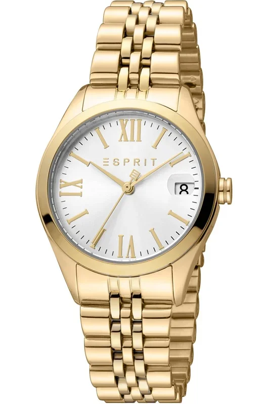 Reloj de pulsera Esprit Gina – ES1L321M0055 correa color: Oro amarillo Dial Gris plata Mujer