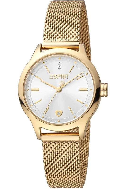 Reloj de pulsera Esprit LoveMe – ES1L330M0045 correa color: Oro amarillo Dial Gris plata Mujer