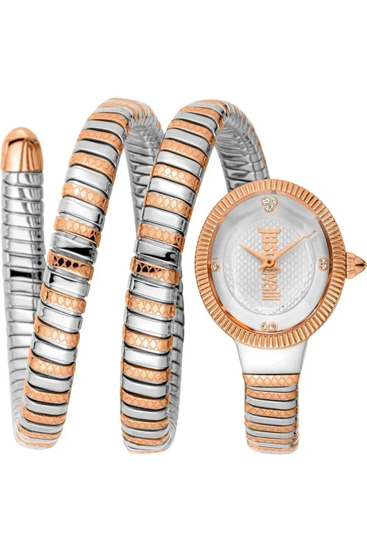 Reloj de pulsera Just Cavalli Just Cavalli Signature Snake After Party – JC1L269M0065 correa color: Oro rosa Gris plata Dial Gris plata Mujer
