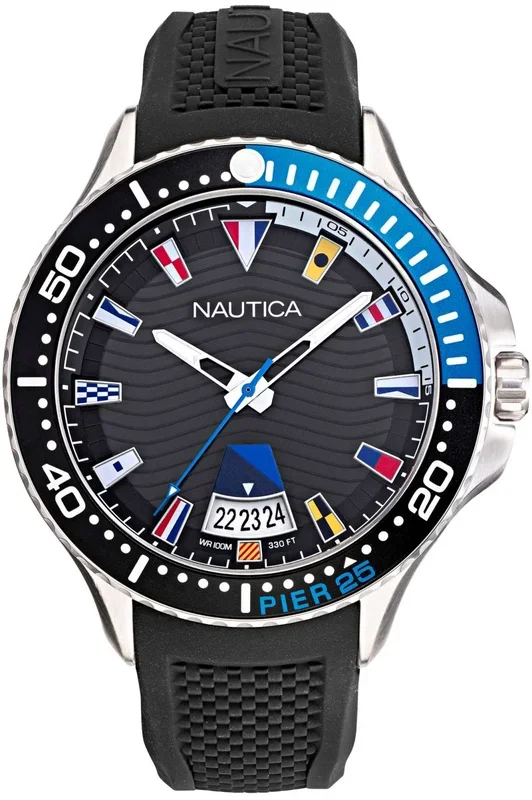 Reloj de pulsera Nautica – NAPP25F11 correa color: Negro Dial Negro Hombre