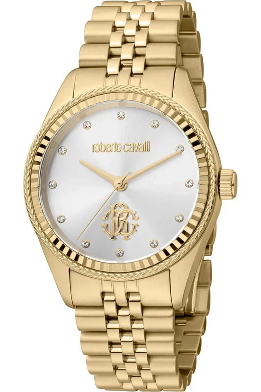 Reloj de pulsera Roberto Cavalli – RC5L017M0045 correa color: Oro amarillo Dial Gris plata Mujer