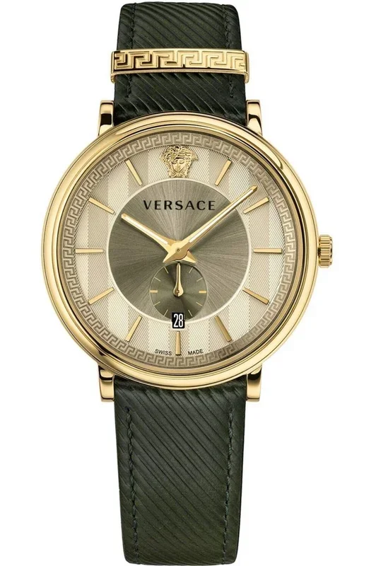 Reloj de pulsera Versace – VBQ030017 correa color: Verde oliva Dial Metal Champán Unisex