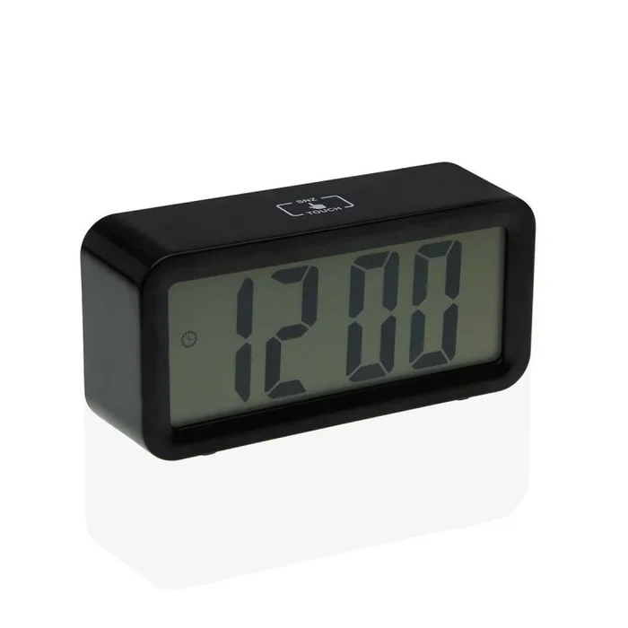 Reloj-despertador versa negro metal 3,9 x 6,5 x 13,4 cm