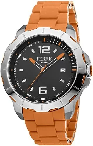 Reloj Ferrè Milano FM1G107M0021 Acero Inoxidable correa color: Naranja Dial Negro Analógico Hombre