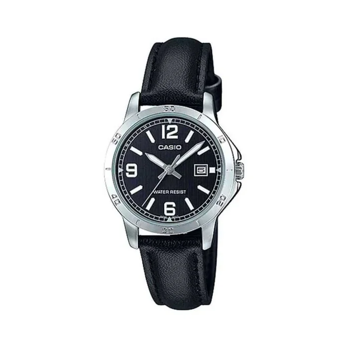 Reloj mujer casio lady date, leather – black (ø 35 mm)