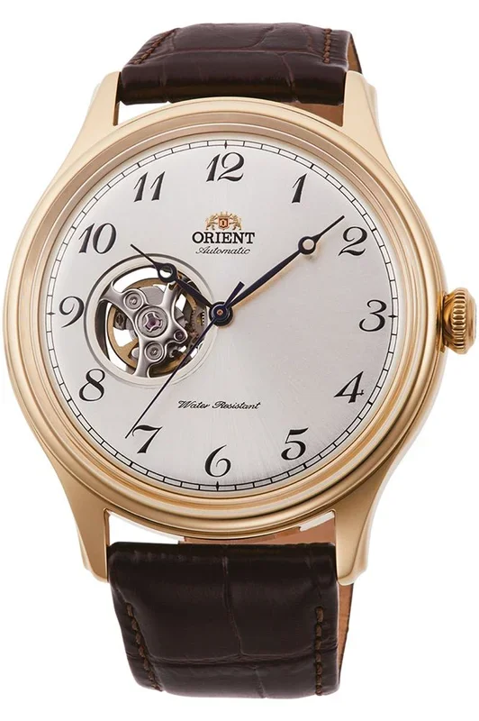 Reloj para Hombre Orient, Modelo RA-AG0013S10B. Reloj Chapado en Acero Inoxidable, correa de color Marrón y Dial en color Gris. Reloj Analógico para Hombre. WR 30 mt.