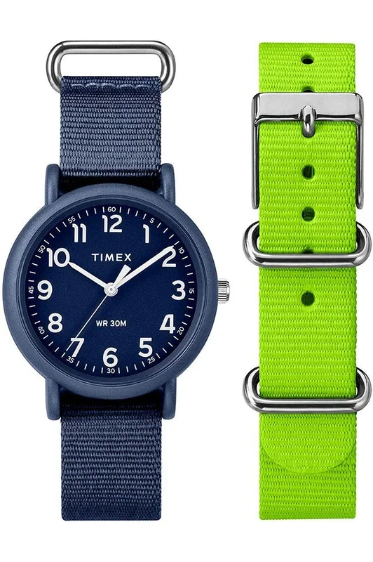 Reloj para Mujer Timex, Modelo TWG018400UE. Reloj de Plástico, correa de color Azul y Dial en color Azul. Reloj Analógico para Mujer. WR 30 mt.