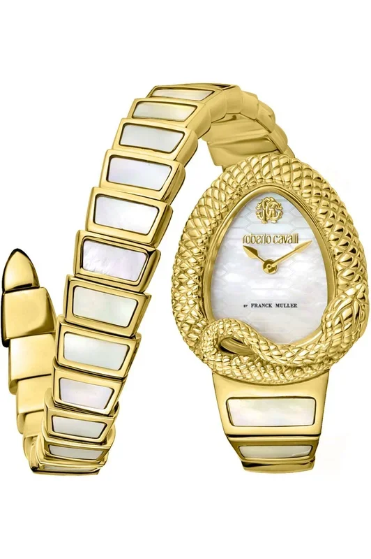 Reloj Roberto Cavalli RV1L141M0041 Acero Inoxidable Chapado correa color: Gris Dial Madreperla Analógico Mujer