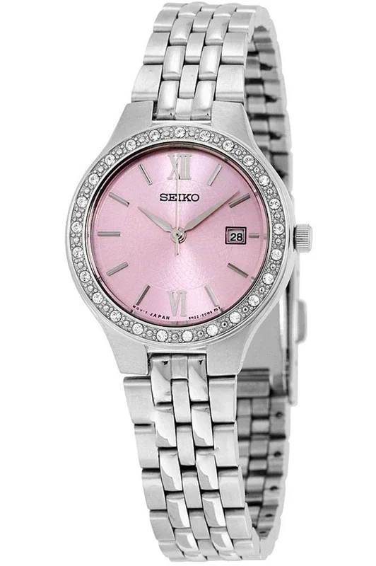 Reloj Seiko SUR765P9 Acero Inoxidable correa color: Metálico Dial Rosa Analógico Mujer