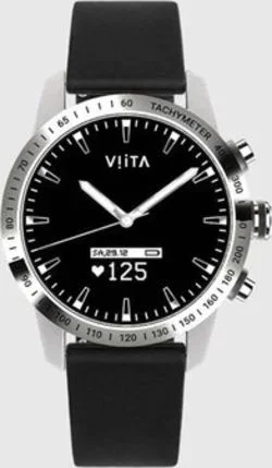 Reloj Viita en Color Plata y Negro (Silver and Black) – Watch Viita Hybrid Hrv Tachymeter 45mm Leather.