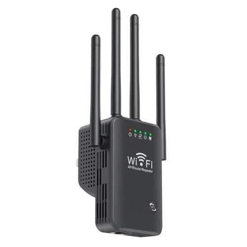 Repetidor Inalámbrico Urant U9 300Mbps 2.4G Amplificador de Señal WIFI Compatible con WPS (Negro) Enchufe Europeo