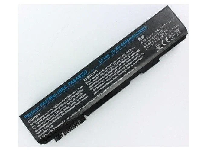 Replacement li-ion battery for toshiba, 10,8v 4400 mah 6 cells, black (pa3788u)