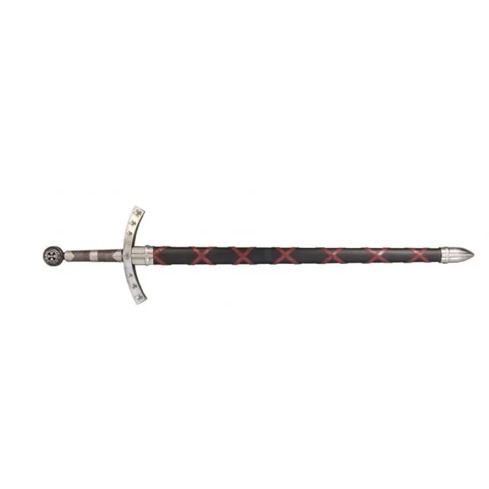 Réplica de la Espada de Hugo de Payens, Francia, Primera Cruzada de 112 cm de color marrón. Arma decorativa sin filo