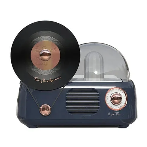 Reproductor de discos de vinilo Y02 altavoz inalámbrico Bluetooth luz ambiental aromaterapia (Azul)