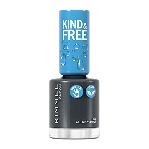 Rimmel Kind & Free Laca de Uñas, Tono 158 All Greyed Out, 8 ml
