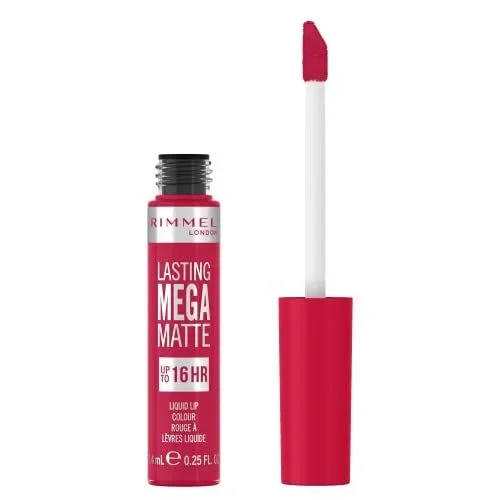 Rimmel London, Lasting Mega Matte, Labial fijo, 910, Fuchsia Flush, 7.4 ml
