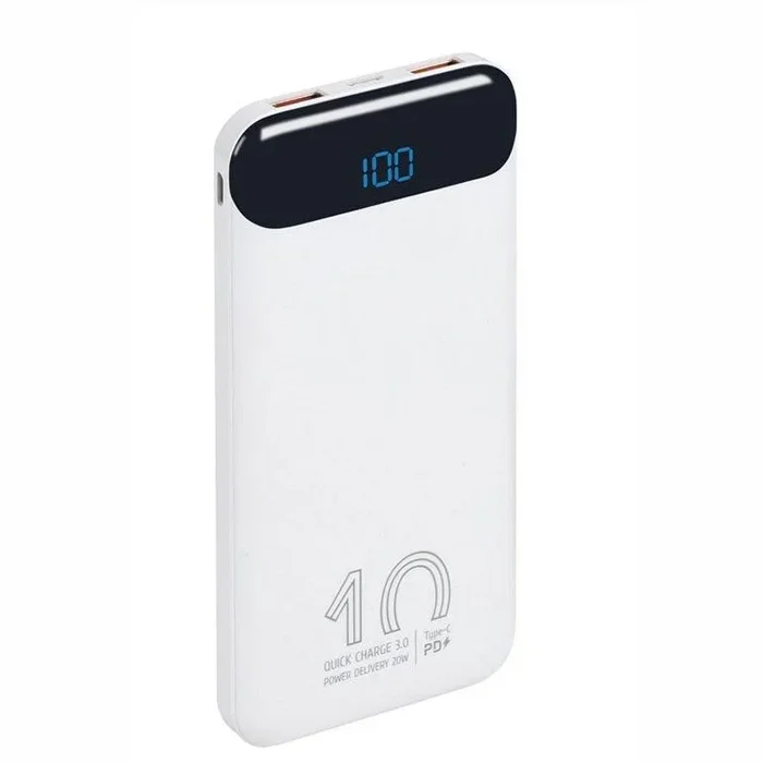 Rivacase va2540 (10000mah) blanco qc/pd 20w, lcd