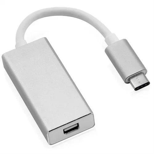 ROLINE 12.03.3225 adaptador de cable de vídeo 0,1 m USB Tipo C Mini DisplayPort Plata