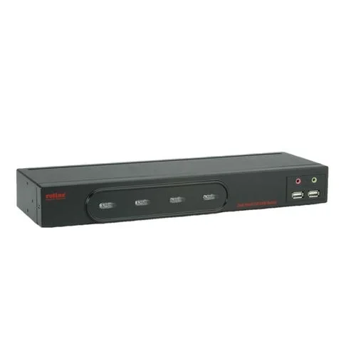 ROLINE Dual Head KVM Switch interruptor KVM Negro