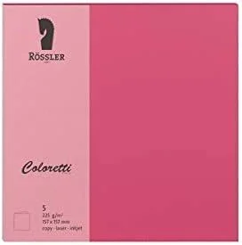 Rössler 220741554 Coloretti doble Tarjetas 157/314 x 157, Alto, color rosa, 5 unidades)