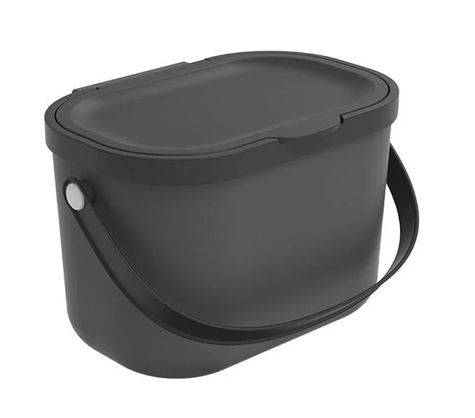 Rotho Cubo de basura para recogida selectiva 3,2 l, antracita, negro