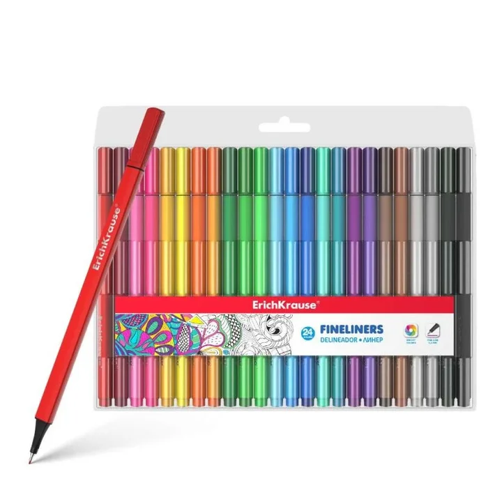 Rotuladores delineadores punta fina 24 colores