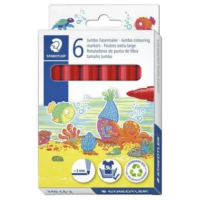 Rotuladores staedtler noris club rojo 6 unidades