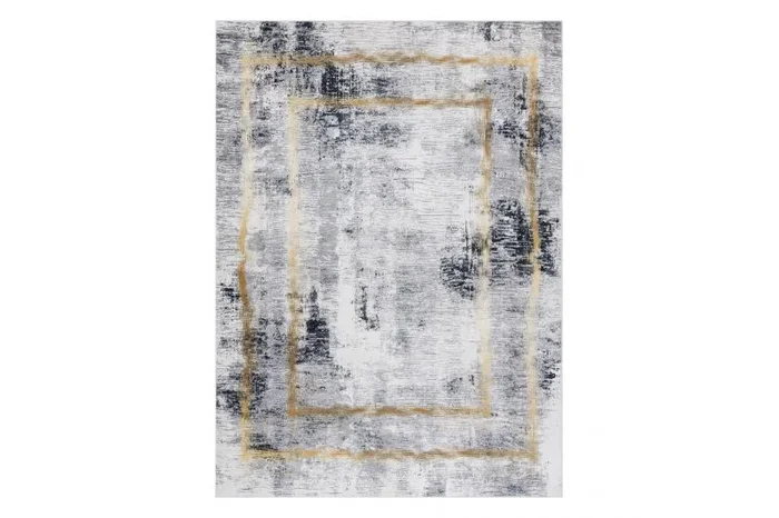 rugsx Andre Lavado de alfombras Marco Vintage Antideslizante – Gris / Oro 80×150 cm