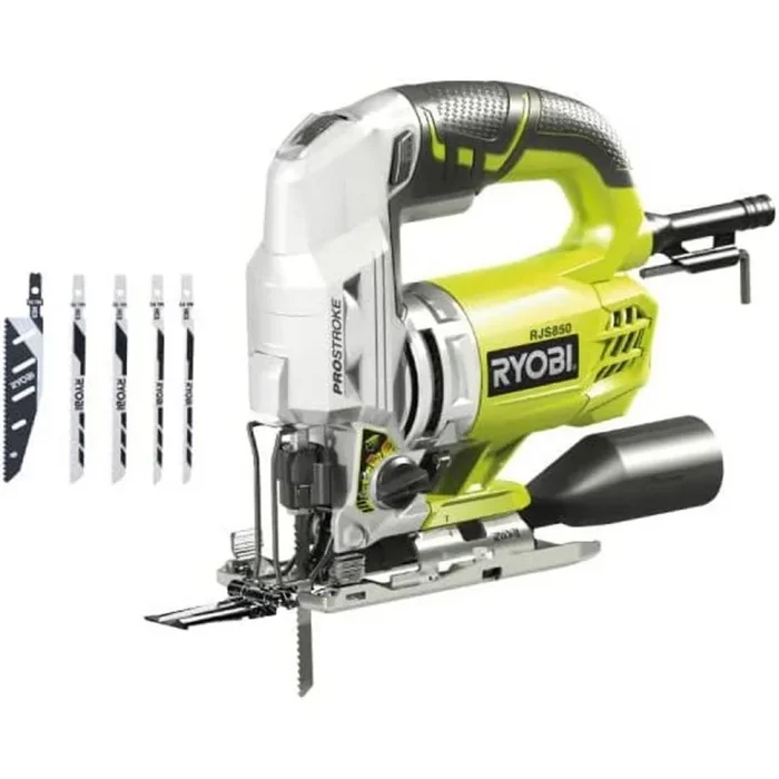 Ryobi – Sierra de calar péndulo (600 W, 85 mm, Madera, 5 Hojas, RJS-850KA5)